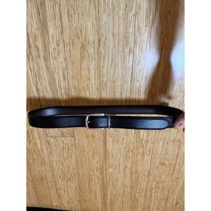 Polo Ralph Lauren Metal Buckle Saddle Leather Belt Black 45 Inches Long
